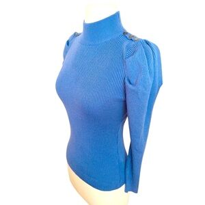 Tahari Blue Ribbed Sweater